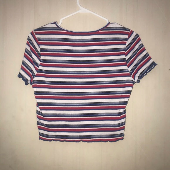 3/$15 Cropped Striped T-Shirt - Picture 2 of 2